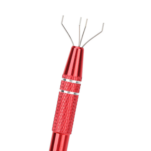 3 Stück Piercing Kugelgreifer 4-Zacken-Perlenhalter Rot 2