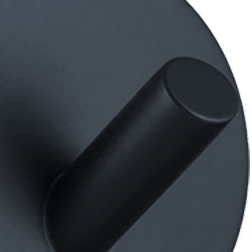 Adhesive Hook No Punching Round Stainless Steel Sticky Shower Hook For Bathroom Kitchen Black Oblique Hook 4611321072346