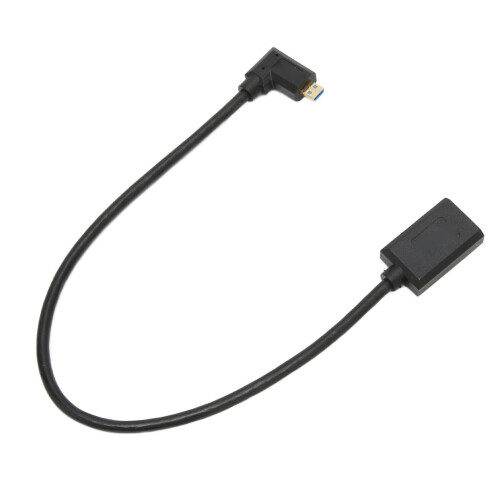 Cable de interfaz multimedia Micro HDMI 8K a 60 Hz, codo de 90, macho-hembra, OD4.0mm