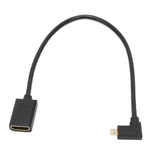 Cable de interfaz multimedia Micro HDMI 8K a 60 Hz, codo de 90, macho-hembra, OD4.0mm 1
