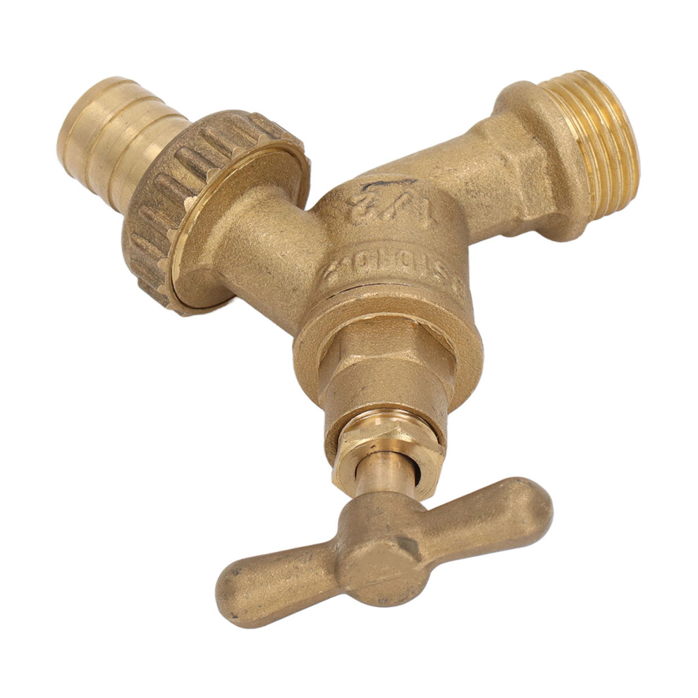 Irrigation Hose Bibb 1/2In Outlet 3/4In Inlet Brass Faucet High Strength Wear Resistant Hose Spigot For Commercial 4091321075309