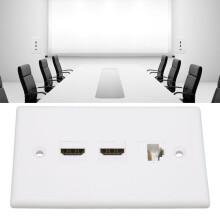 Placa de pared ABS de 3 puertos HDMI 4K Cat6, HDTV