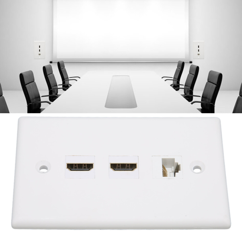 2 Port 4K Hd Multimedia Interface Ethernet Wall Plate Soldering Free 1 Port Cat6 Keystone Wall Plate For Hdtv Projector 8751321075544