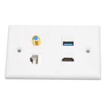 4-Port-Wandplatte HDMI CAT6 USB3.0 F-Type ABS