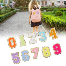Parches numéricos para planchar 0-9, color brillante, algodón, 10 piezas, para camisas, sombreros y mochilas.