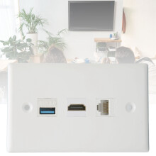 Sin soldadura placa de pared HDMI CAT6 y USB 3.0 ordenada y segura NUEVO