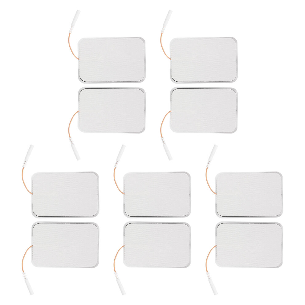10pcs Rectangular Electrode Pad Self Adhesive Electrode Patch Replacement Accessory for TENS Machine 2.5mm / 0.1in