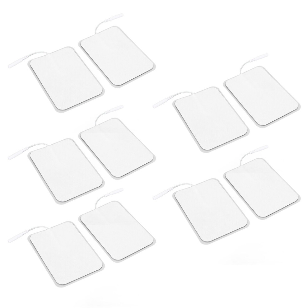 10Pcs 7x10cm Electrode Patches Reusable TENS Unit Replacement Pads Sticky Hydrogel for Electrotherapy Aperture 2.0mm/0.078inm