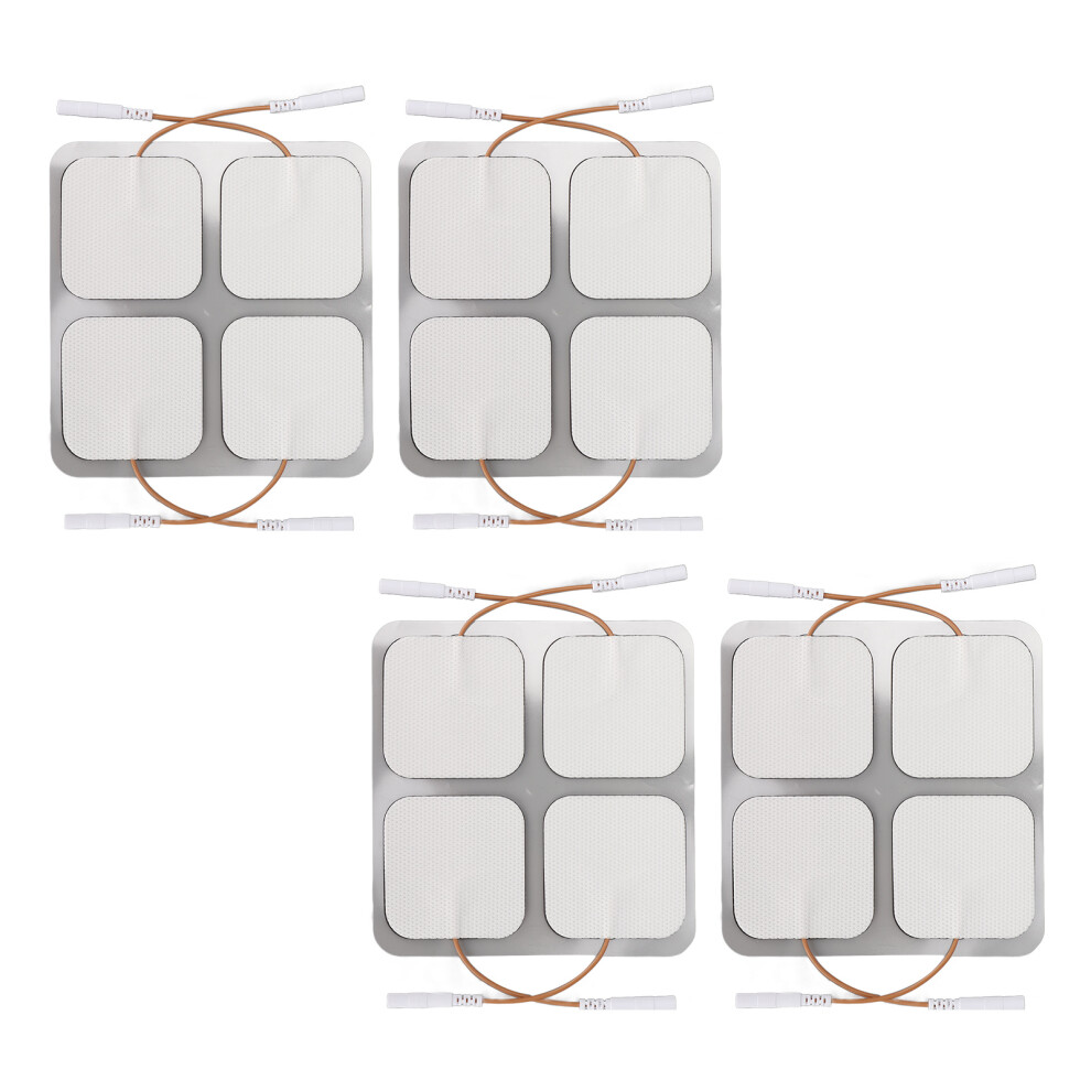 16pcs Reusable Electrode Pad Square Self Adhesive Therapy Electrode Patch Replacement Accessory 2 Inch 2.5mm / 0.1in Port