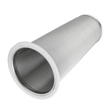 Infusor cónico de acero inoxidable 304 8x15cm aro blanco