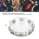 10in Hand Drum Adjustable Tone Double Row ABS Light Hand Bell Handheld Percussion Transparent 6