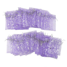 50 Stück Stern-Mesh-Beutel – Kordelzug, transparent, 11,4 x 8,4 cm