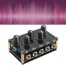 Mini Stereo-Audio-Mischer 4-Kanal Acryl Metall Sensitiv Schwarz
