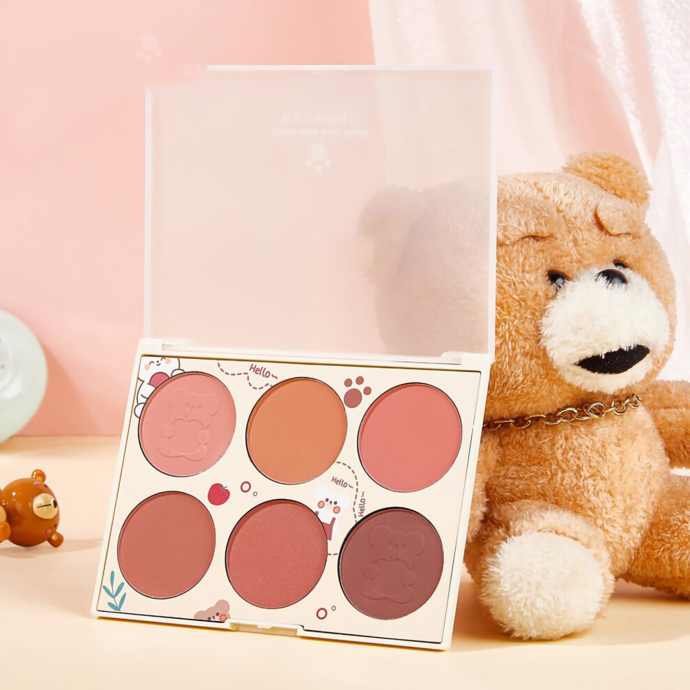 Orange 6 Colors Blush Palette For Cheek Makeup Blush Colors Dirty Plum Dried Rose Face Makeup Tool 6 Colors Blush Palette