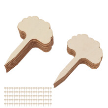 100pcs Plant Labels Tree Shape Tip Design Poplar Plywood Glossy Appearance Easy Writing Garden Markers Signs