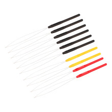 Aguja de bucle para extensiones de cabello, juego de 10, mango de metal y plástico, enhebrador ligero