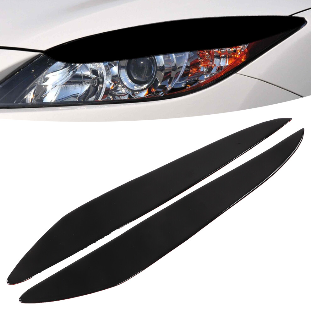 Left Right Headlight Eyebrow Eye Lid Cover Trim Piano Replacement For Mazda 3 2010Â2013 Black 9491321087459