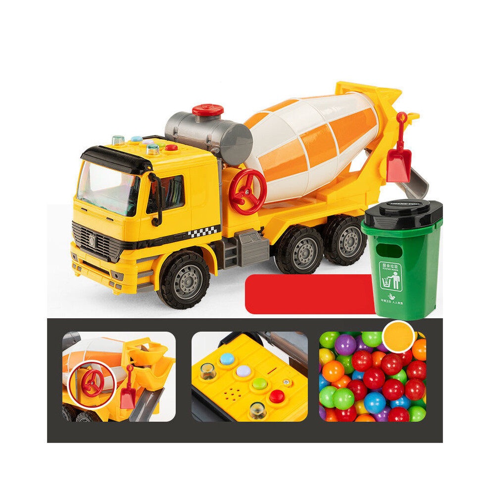 Cement Truck Mixer Toy Simulation Model Oversized with Storage Bucket Colorful Beans Cement Mixer Toy Vehicles for Boys Middle Size with So
