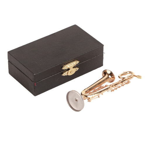 Messing-Miniatursaxophon Modell 9cm/3.5in Gold 1