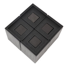 4 piezas de elevadores para sofá, cuadrados, 4,1 pulgadas de alto, 9 cm de largo, negro