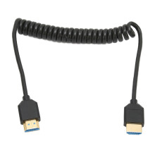Cable HDMI enrollado en espiral 8K a 60 Hz, alta velocidad, Plug & Play para multimedia
