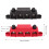 2 Stück Schwarz/Rot 4-Pol-Verteilerblock 3/8in 250A 7