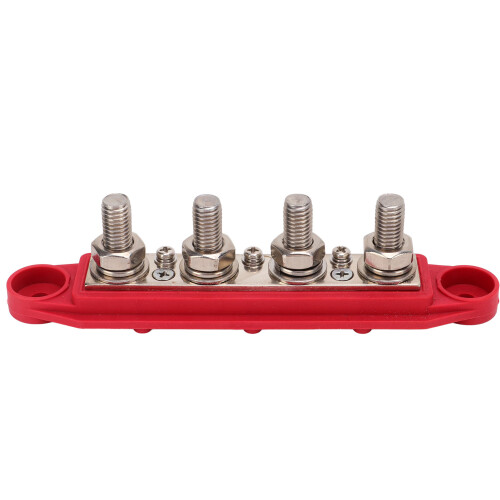 2 Stück Schwarz/Rot 4-Pol-Verteilerblock 3/8in 250A 2
