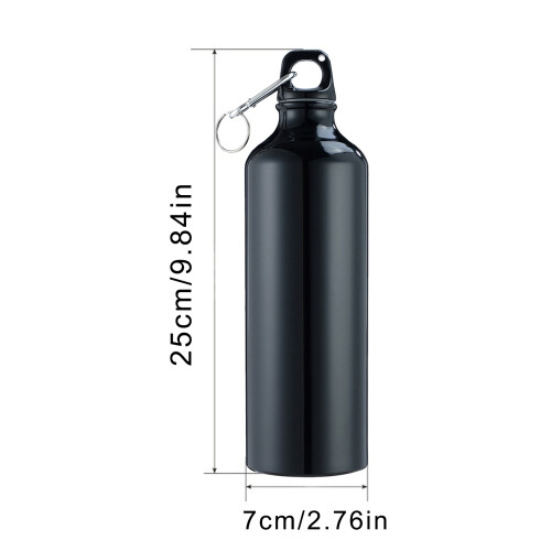 750 ml Aluminiumflasche mit Karabiner – Schwarz 257 cm 1
