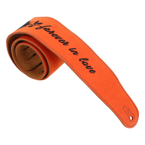 Correa de guitarra de cuero nubuck ajustable marrón rosa 2