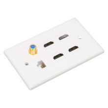 Wandplatte 6-Port HD-Multimedia CAT6 TV F-Anschluss