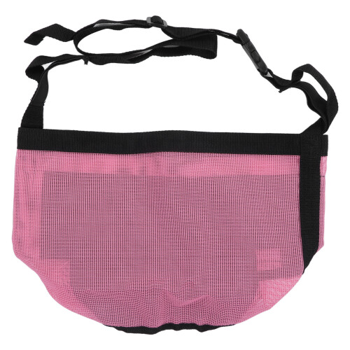 Auffangsicherung Pinkes Pferdefutterbeutel mit Mesh-Nase, 24x24cm
