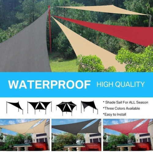 Vela de sombra triangular impermeable con recubrimiento plateado