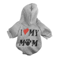 Ich liebe meine Mama Bedruckter Hund Hoodie Fleece XS-L