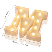LED 26 Buchstaben-Lichter Warmweiß 22x18-23cm 2x AA-Batterien