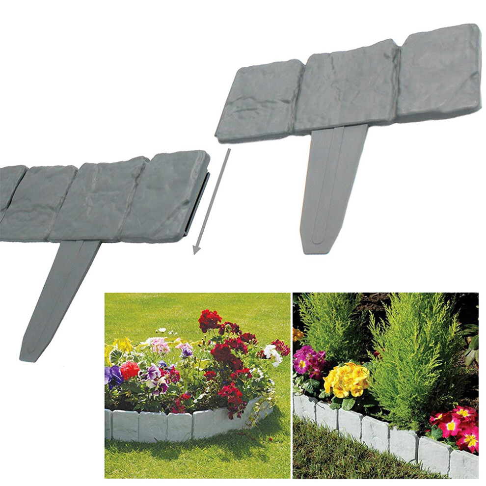 20Pcs Landscape Edging Border Plastic Garden Fence Lawn Decorative Border 8461321102989