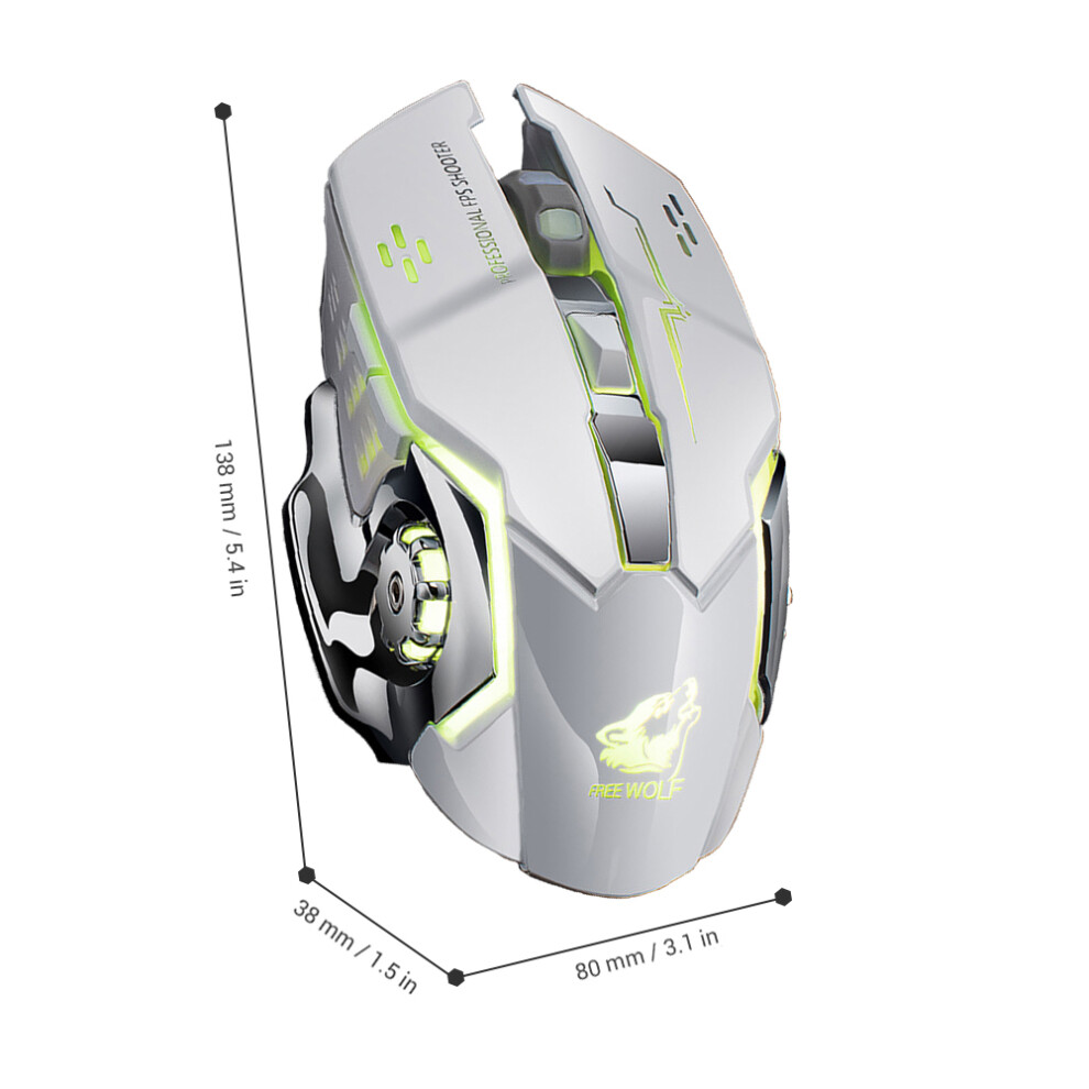 Rechargeable X8 Wireless Game Mouse Silent Led Backlit Usb 1800Dpi Optical Ergonomic Gaming Mouse 8481321102598