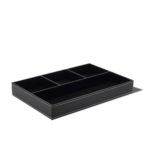 4-Fach Lederimitat-Tablett 30cm*20cm*4cm 1