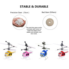 Helicóptero RC inteligente de dibujos animados de 14,5 cm con luz LED