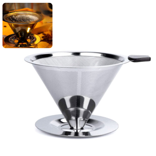 304-Edelstahl Pour-Over-Dripper 12,5  10,5  9 cm 2