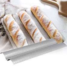 2-Fach Baguette-Backblech (38  16,2  2,4 cm) Edelstahl