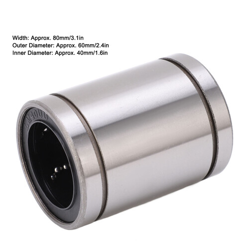 LM40UU 2 Stück Stahl-Linearlager W80mm Ø60 ID40 2