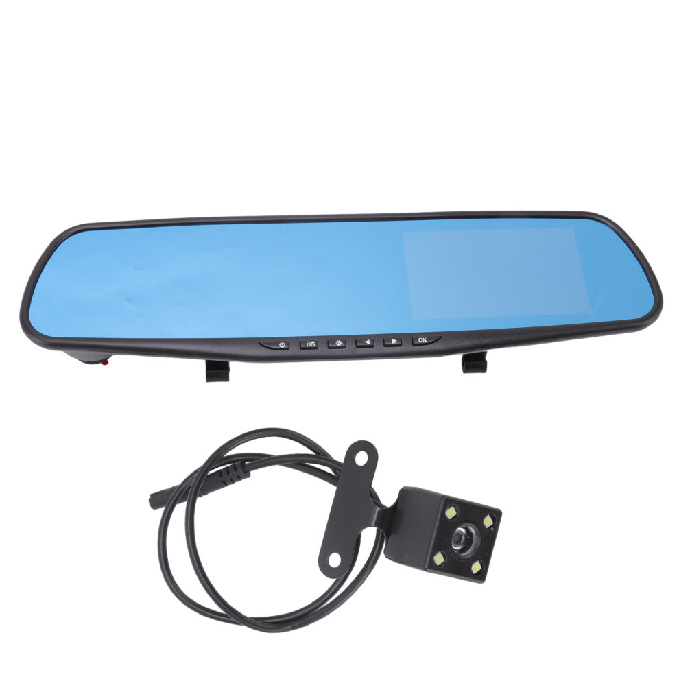 Rearview Mirror Dash Cam 4.3In Screen 1080P Loop Recording Built In G Sensor Parking Monitoring For Car 8741321106447