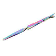 Empujador de cutícula para uñas pinzas de doble punta multicolor