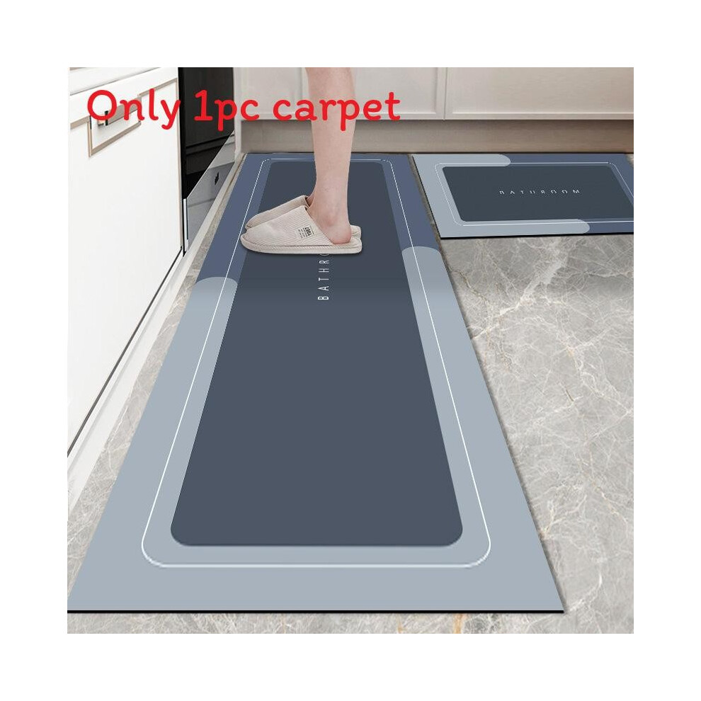 (Baikal Blue, 45x150CM) Rectangular Simple Letter Printed Diatom Mud Cushion Kitchen Carpet Toilet-image-OPC-PHVC72Y-NEW
