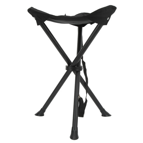Taburete trípode plegable 200 kg negro compacto 1