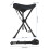 Taburete trípode plegable 200 kg negro compacto 10