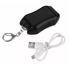 Llavero de banco de energía solar mini 2000mAh cargador USB portátil con linterna LED