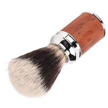 Brocha de afeitar - pelo de nylon, mango de madera/aluminio