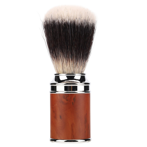 Brocha de afeitar - pelo de nylon, mango de madera/aluminio 1