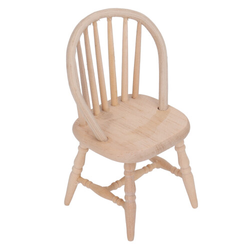 Silla para casa de muñecas de madera de abedul a escala 1:12 – Moderna 1
